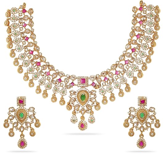 Rubans Zirconia Choker Necklace Set Stylish Jewellery Gift for Women & Girls